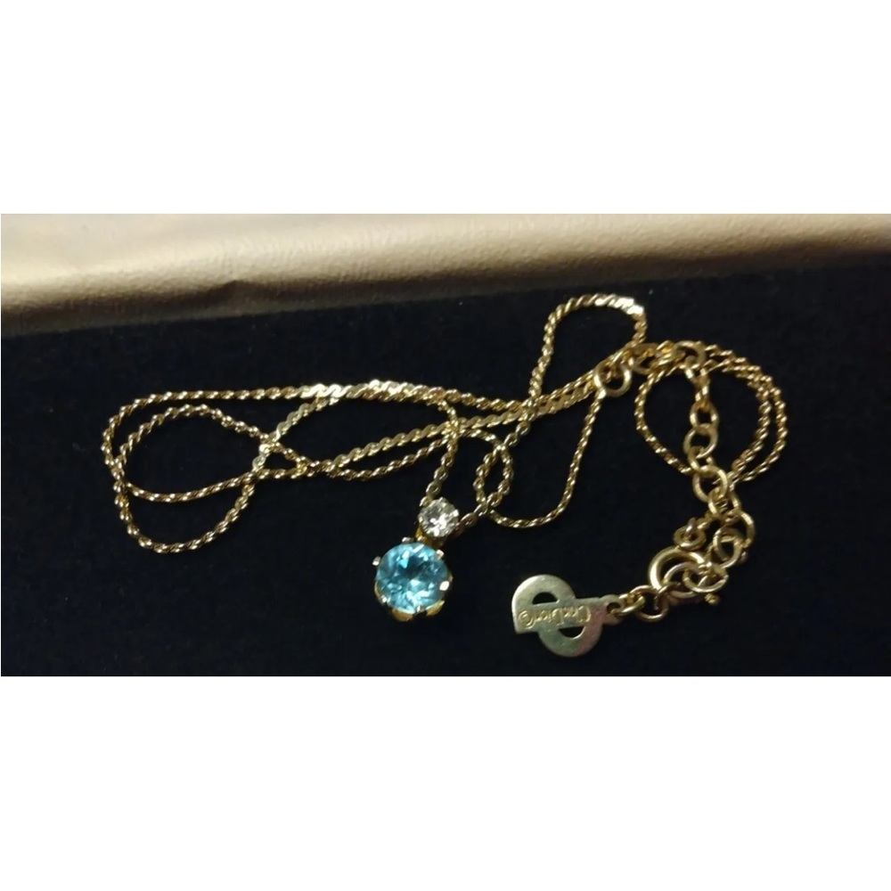 Vintage Christian Dior Topaz Rhinestone Necklace - Picture 3 of 6
